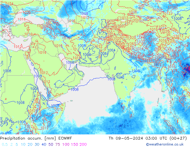 Precipitation accum. ECMWF Th 09.05.2024 03 UTC