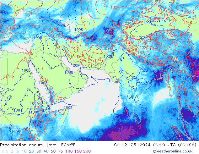 Precipitación acum. ECMWF dom 12.05.2024 00 UTC