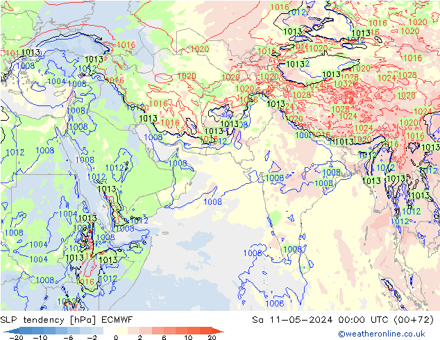 Tendenza di Pressione ECMWF sab 11.05.2024 00 UTC