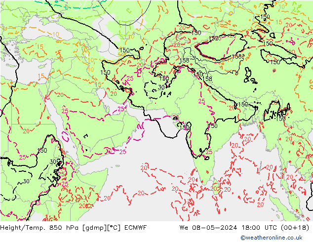Z500/Regen(+SLP)/Z850 ECMWF wo 08.05.2024 18 UTC