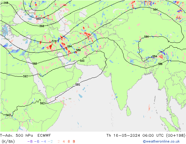 T-Adv. 500 hPa ECMWF  16.05.2024 06 UTC