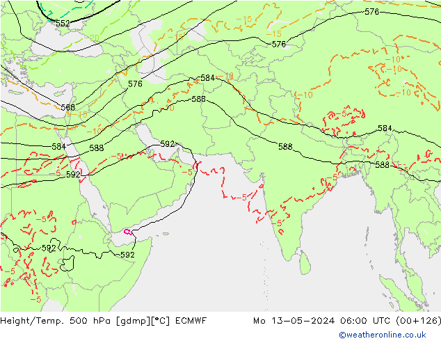 Height/Temp. 500 hPa ECMWF  13.05.2024 06 UTC