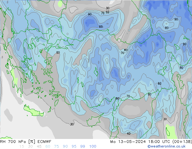 700 hPa Nispi Nem ECMWF Pzt 13.05.2024 18 UTC