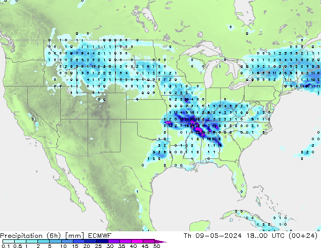 Z500/Rain (+SLP)/Z850 ECMWF Th 09.05.2024 00 UTC