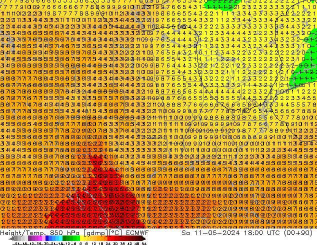 Z500/Rain (+SLP)/Z850 ECMWF So 11.05.2024 18 UTC