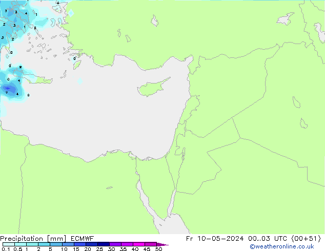 precipitação ECMWF Sex 10.05.2024 03 UTC