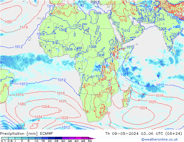 Niederschlag ECMWF Do 09.05.2024 06 UTC
