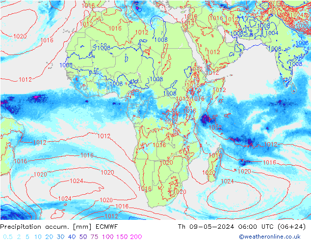 Nied. akkumuliert ECMWF Do 09.05.2024 06 UTC