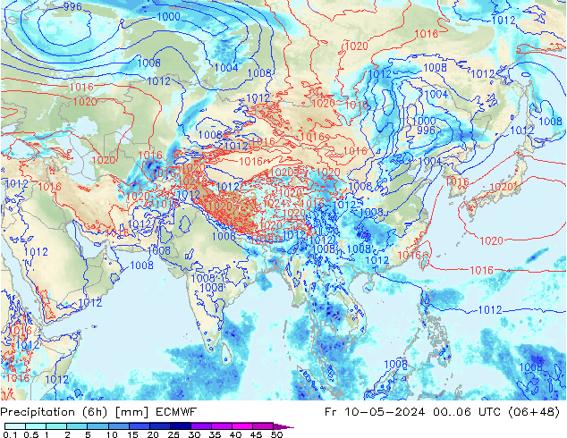 Z500/Rain (+SLP)/Z850 ECMWF  10.05.2024 06 UTC