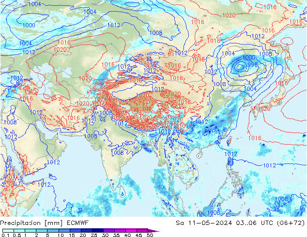 Precipitation ECMWF Sa 11.05.2024 06 UTC