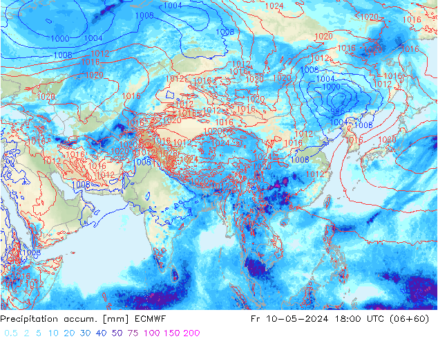 Precipitation accum. ECMWF Fr 10.05.2024 18 UTC