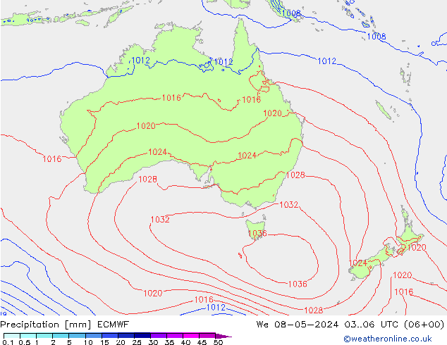 Yağış ECMWF Çar 08.05.2024 06 UTC