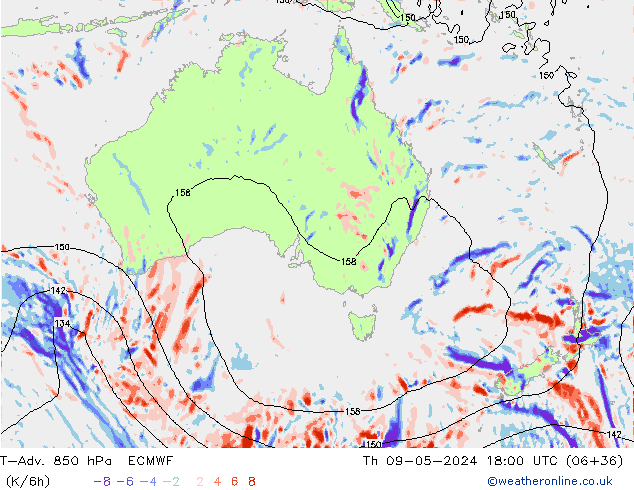 T-Adv. 850 hPa ECMWF do 09.05.2024 18 UTC