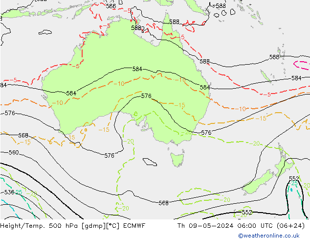 Height/Temp. 500 hPa ECMWF Th 09.05.2024 06 UTC