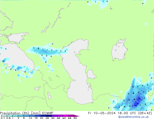 Precipitation (6h) ECMWF Fr 10.05.2024 00 UTC