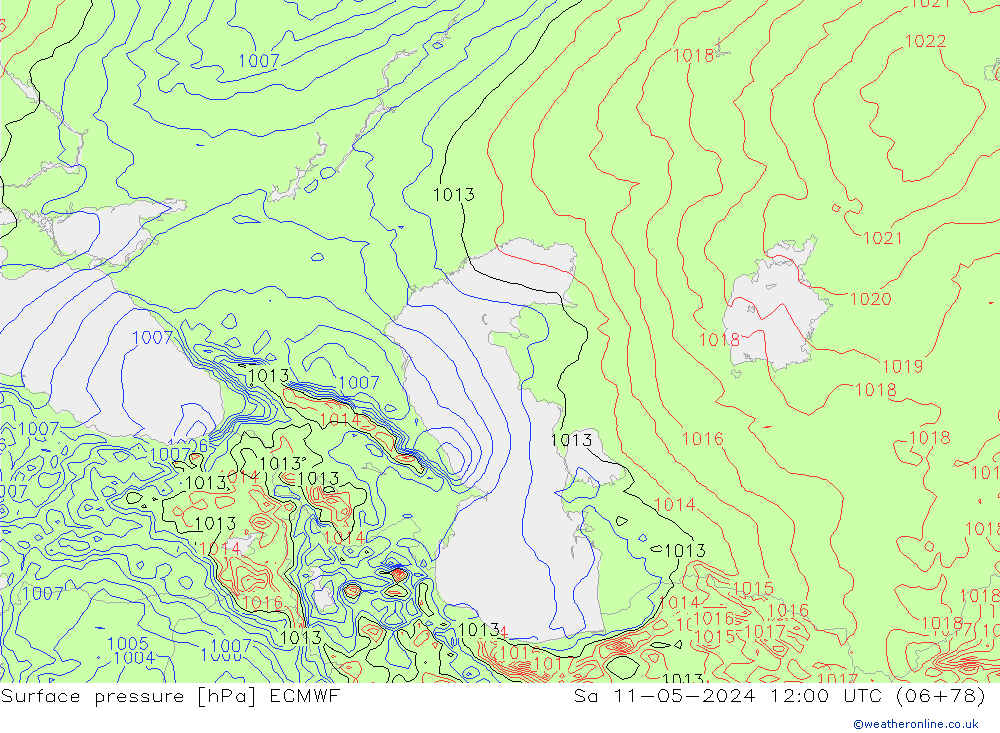 Pressione al suolo ECMWF sab 11.05.2024 12 UTC