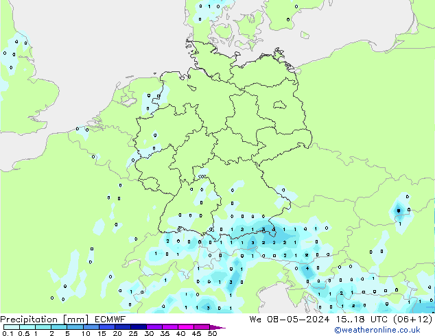 Niederschlag ECMWF Mi 08.05.2024 18 UTC