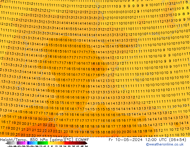 Z500/Rain (+SLP)/Z850 ECMWF  10.05.2024 12 UTC