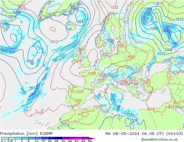 Precipitación ECMWF mié 08.05.2024 09 UTC