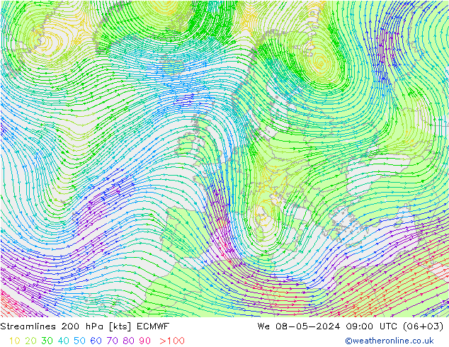  200 hPa ECMWF  08.05.2024 09 UTC