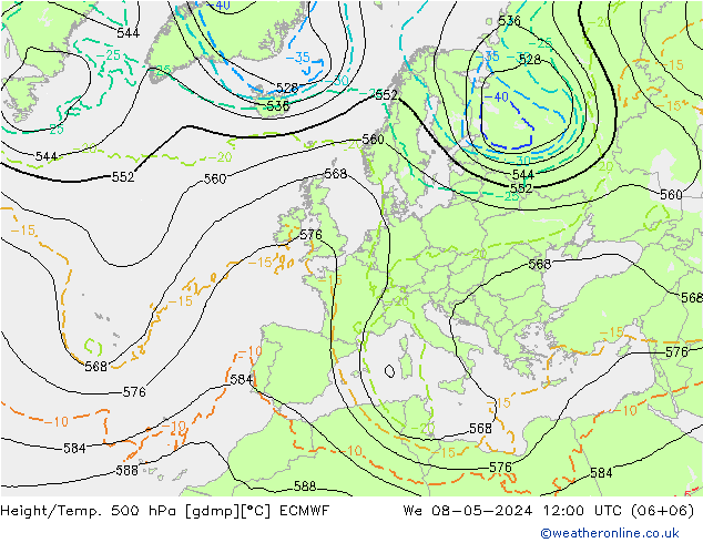 Z500/Rain (+SLP)/Z850 ECMWF mié 08.05.2024 12 UTC