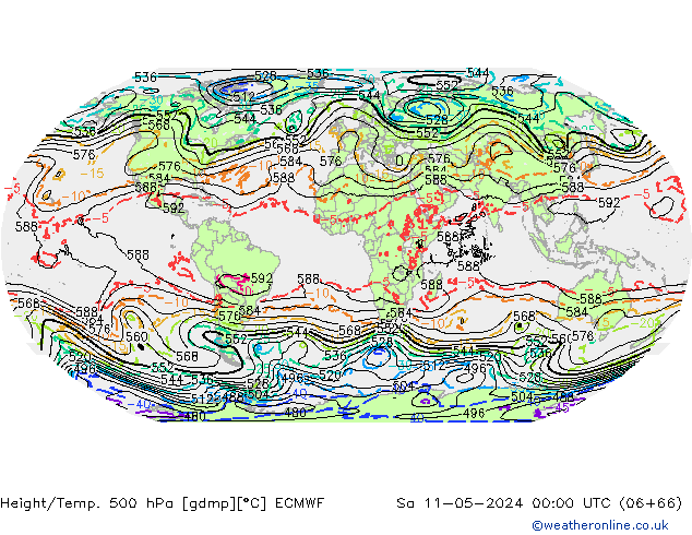 Z500/Rain (+SLP)/Z850 ECMWF  11.05.2024 00 UTC