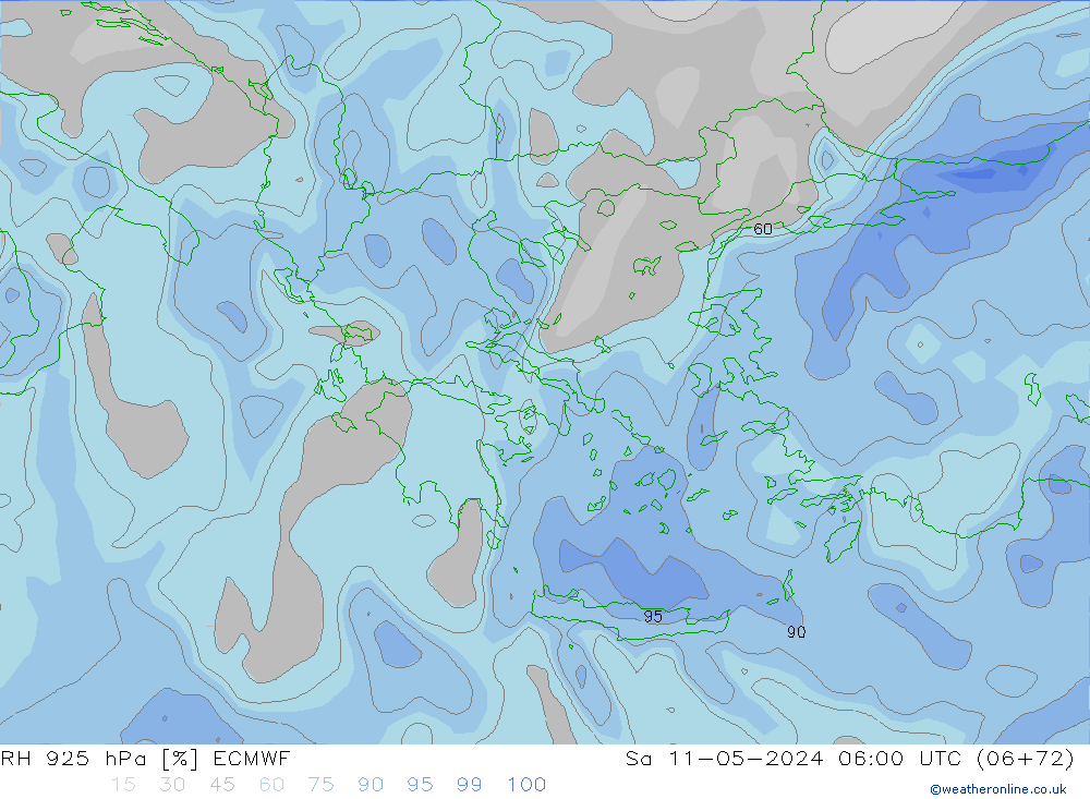 RV 925 hPa ECMWF za 11.05.2024 06 UTC