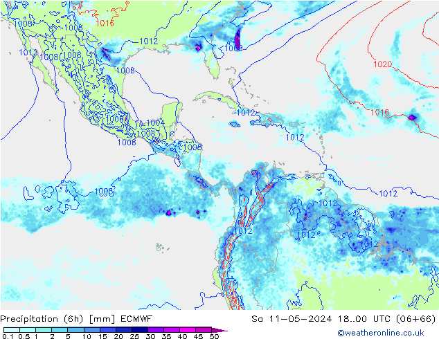 Precipitazione (6h) ECMWF sab 11.05.2024 00 UTC