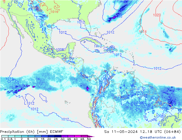 Z500/Rain (+SLP)/Z850 ECMWF сб 11.05.2024 18 UTC
