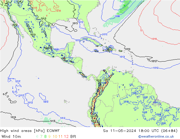 Windvelden ECMWF za 11.05.2024 18 UTC