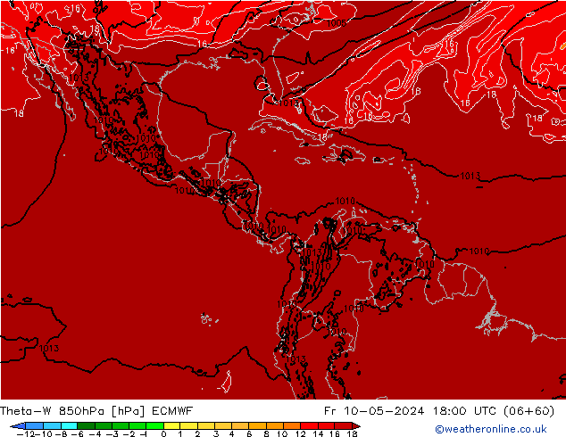 Theta-W 850hPa ECMWF ven 10.05.2024 18 UTC