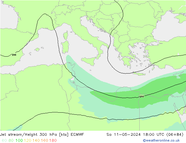 Straalstroom ECMWF za 11.05.2024 18 UTC