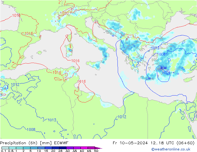 Z500/Rain (+SLP)/Z850 ECMWF Pá 10.05.2024 18 UTC