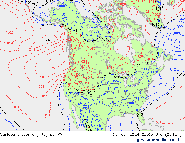 Yer basıncı ECMWF Per 09.05.2024 03 UTC