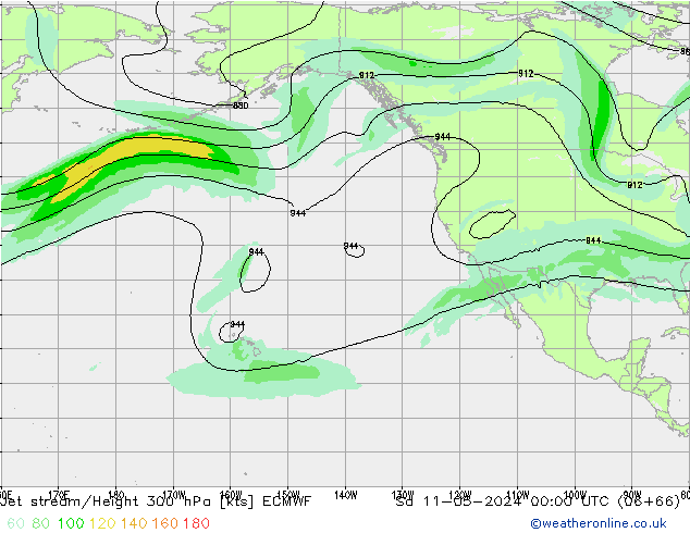 Jet stream/Height 300 hPa ECMWF Sa 11.05.2024 00 UTC