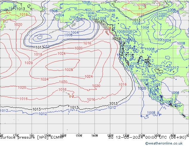 Luchtdruk (Grond) ECMWF zo 12.05.2024 00 UTC