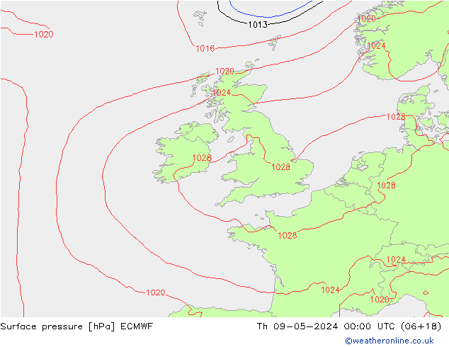 Luchtdruk (Grond) ECMWF do 09.05.2024 00 UTC