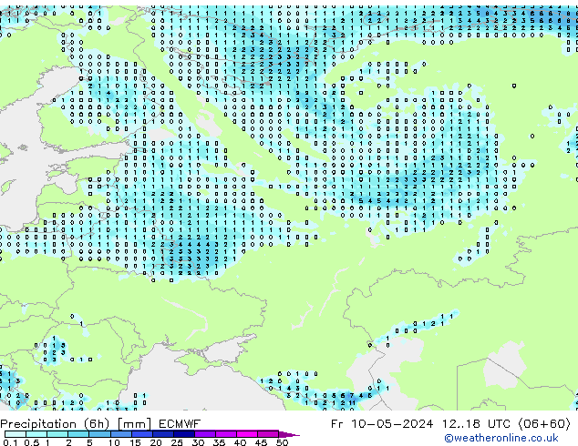 Precipitação (6h) ECMWF Sex 10.05.2024 18 UTC