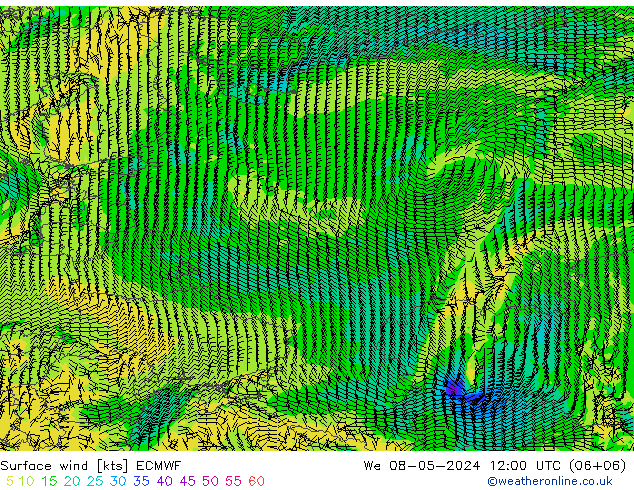 Viento 10 m ECMWF mié 08.05.2024 12 UTC