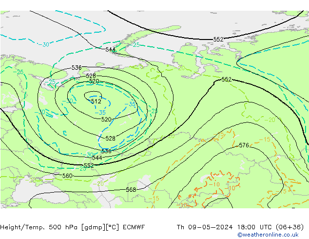 Z500/Rain (+SLP)/Z850 ECMWF  09.05.2024 18 UTC