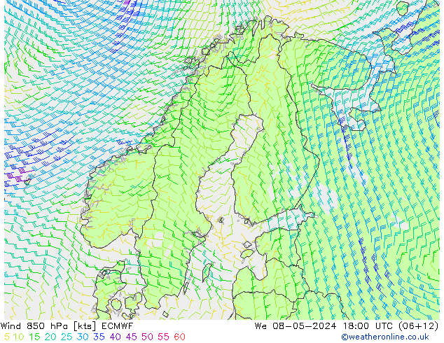 Wind 850 hPa ECMWF We 08.05.2024 18 UTC