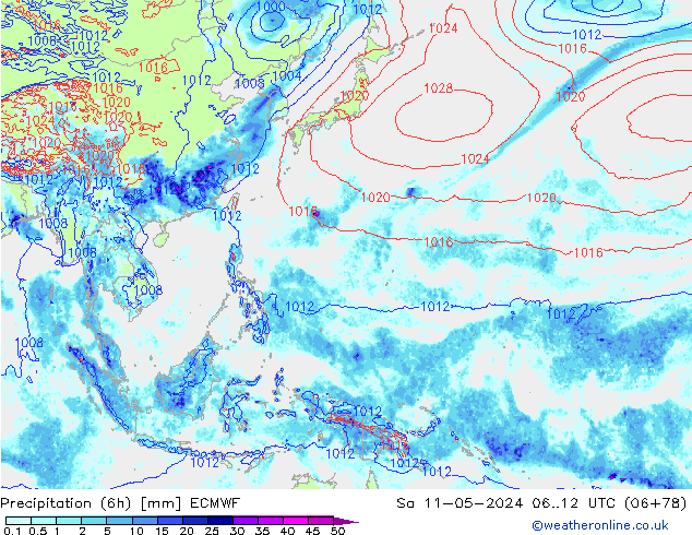 Z500/Regen(+SLP)/Z850 ECMWF za 11.05.2024 12 UTC