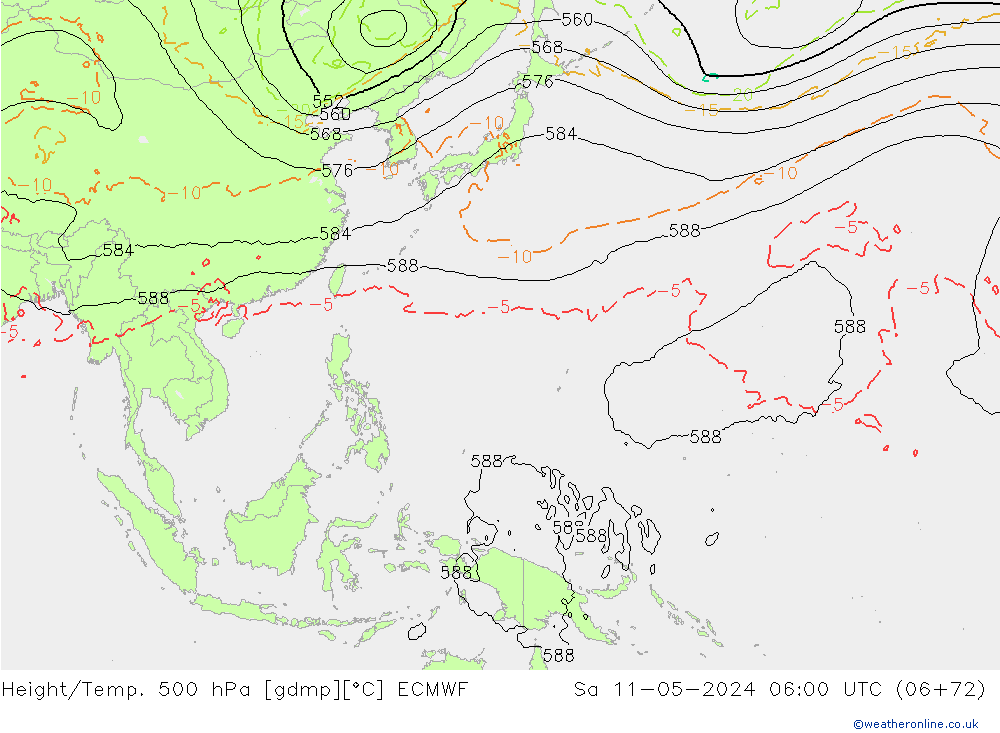 Height/Temp. 500 hPa ECMWF  11.05.2024 06 UTC