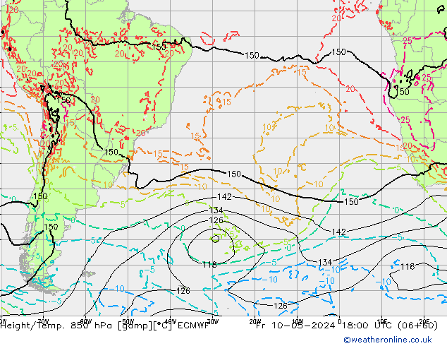 Z500/Rain (+SLP)/Z850 ECMWF ven 10.05.2024 18 UTC