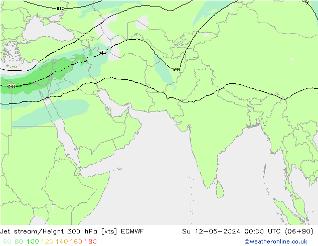 Prąd strumieniowy ECMWF nie. 12.05.2024 00 UTC