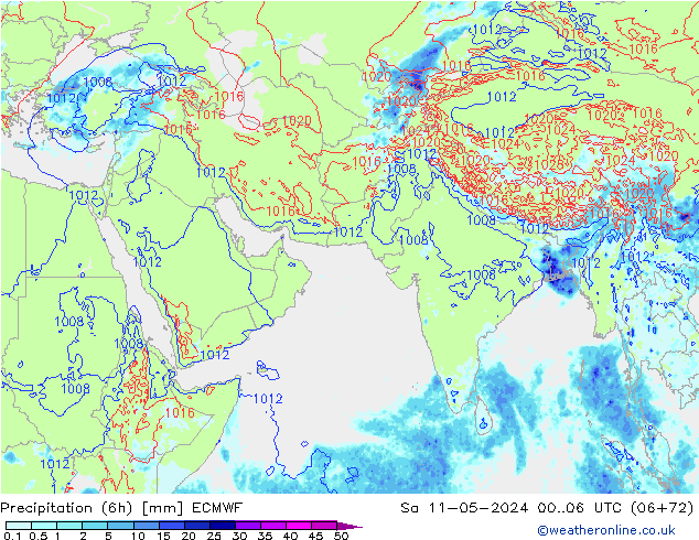 Z500/Regen(+SLP)/Z850 ECMWF za 11.05.2024 06 UTC