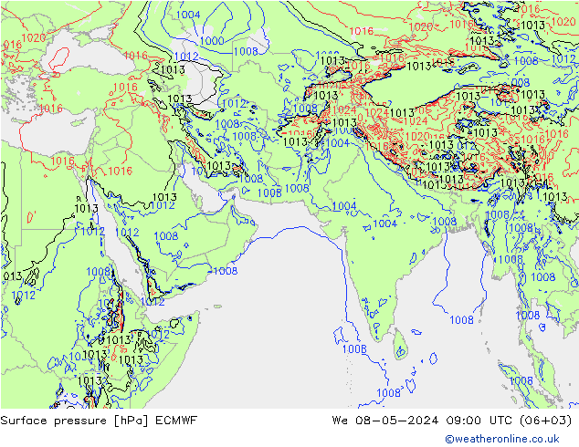 Yer basıncı ECMWF Çar 08.05.2024 09 UTC