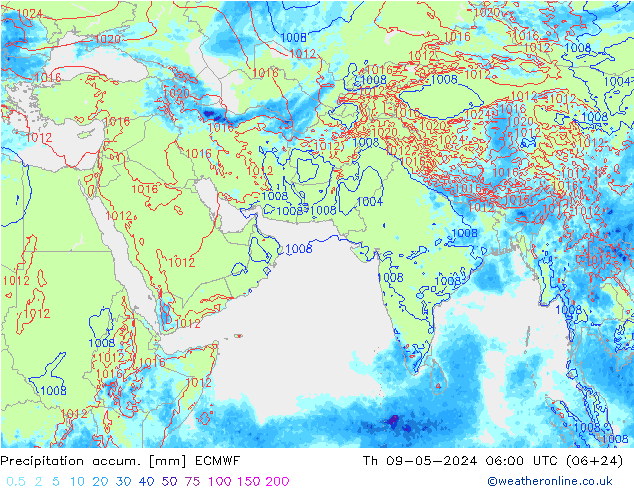Precipitation accum. ECMWF Th 09.05.2024 06 UTC