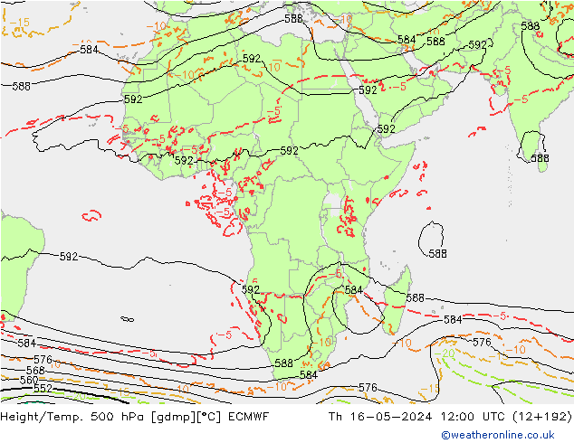 Z500/Regen(+SLP)/Z850 ECMWF do 16.05.2024 12 UTC