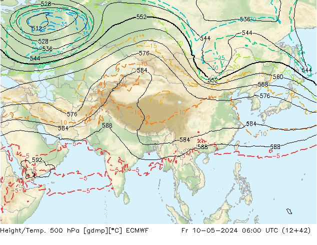 Z500/Rain (+SLP)/Z850 ECMWF Fr 10.05.2024 06 UTC